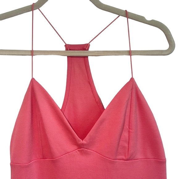 CORAL MID-CALF LENGTH FORM FITTING DRESS - Picture 3 of 5